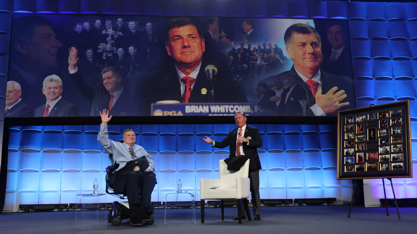 Honorary PGA of America President Jim Richerson and Past PGA President Brian Whitcomb during the Legends of PGA Presentation 106th PGA Annual Meeting at JW Marriott Phoenix Desert Ridge Resort & Spa on Thursday, November 3, 2022 in Phoenix, Arizona. (Photo by Sam Greenwood/PGA of America)