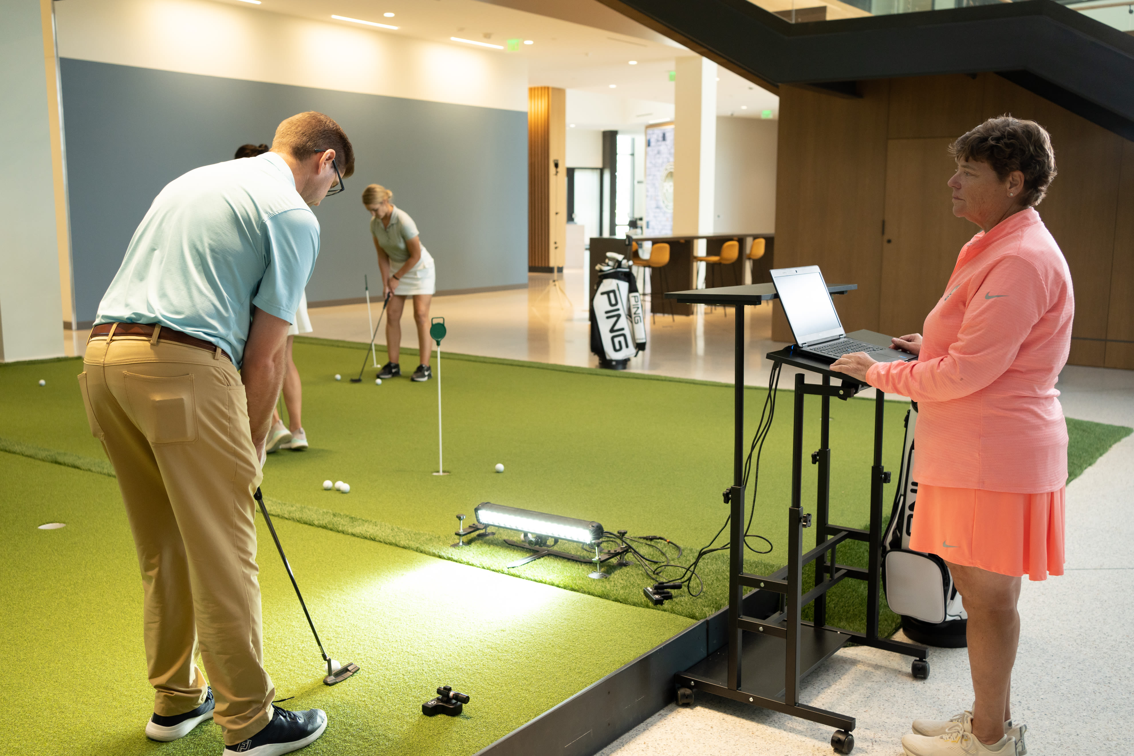 Attendees in the Putting Lab at PGA Frisco Campus on August 17, 2022 in Frisco, Texas. (Photo by The Marmones LLC/PGA of America)