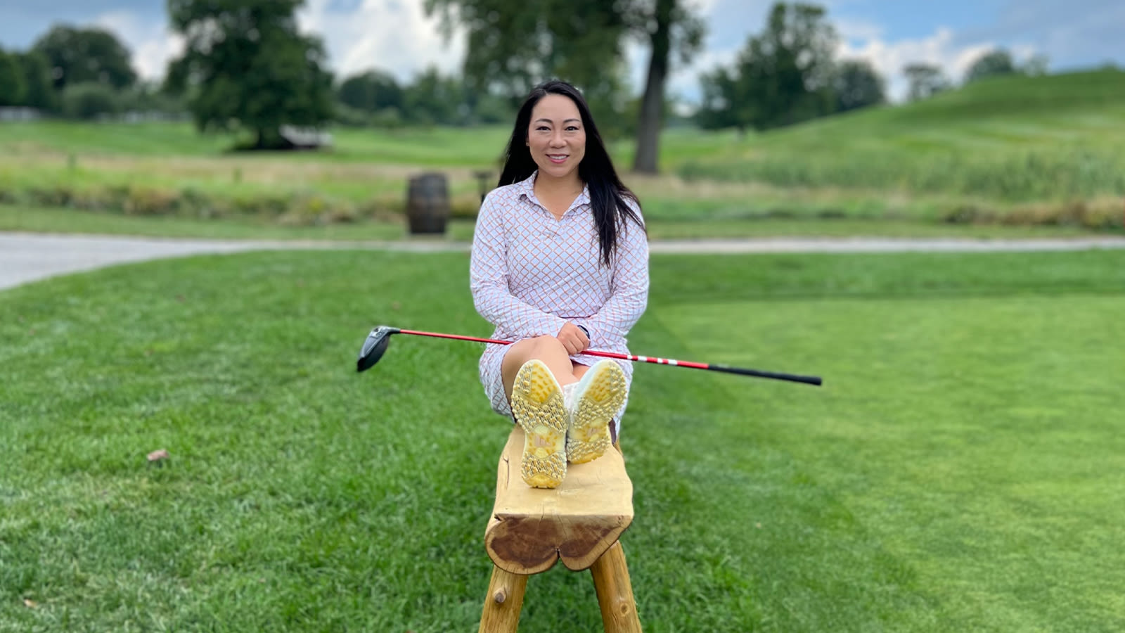 Cathy Kim, PGA, at the golf course. 