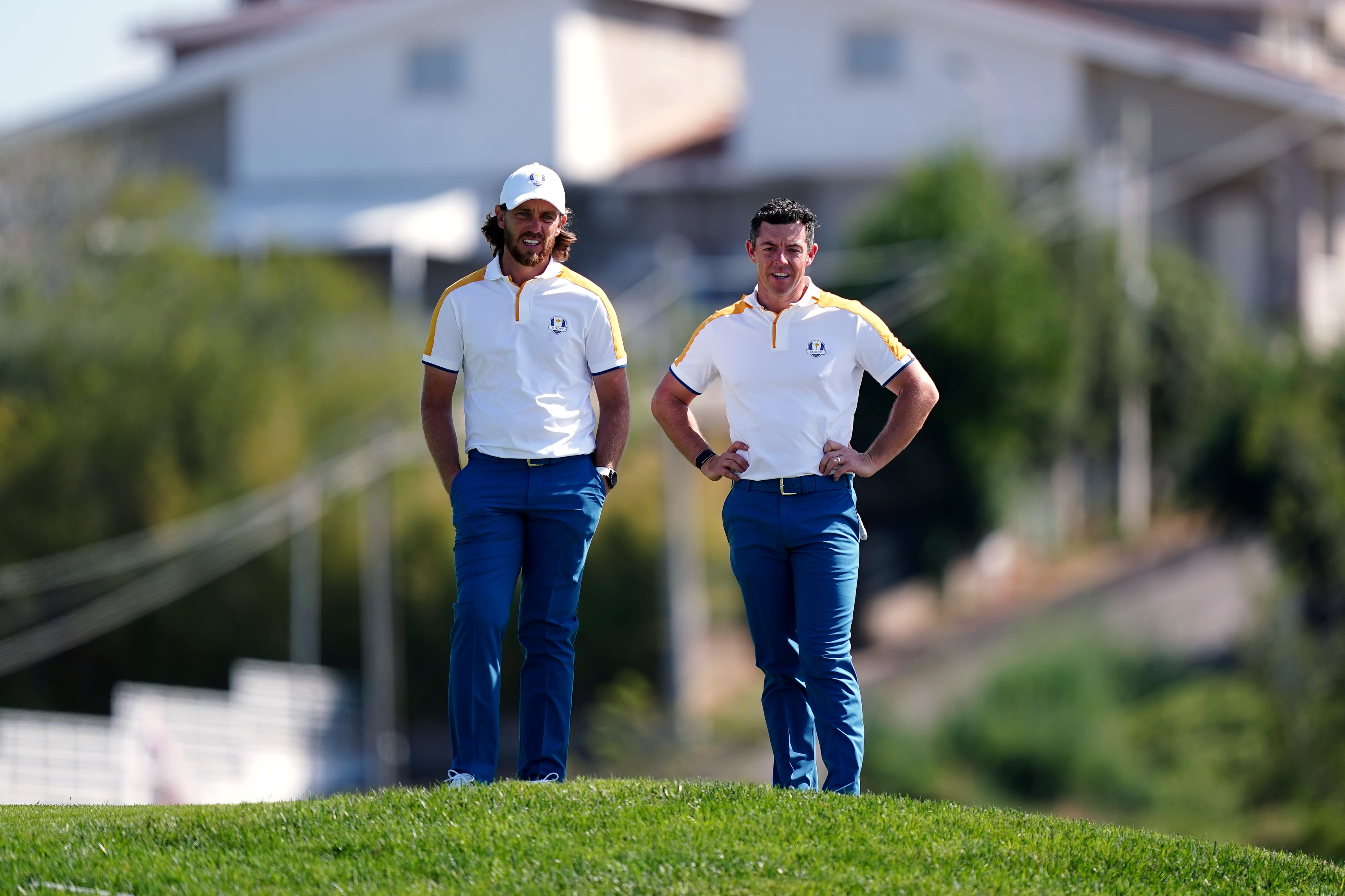 Tommy Fleetwood and Rory McIlroy are veterans on Team Europe. (Getty Images)