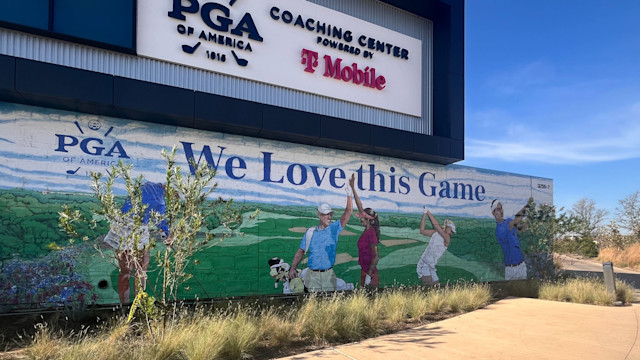 A Frisco ISD student created the PGA of America Coaching Center mural on the PGA Frisco campus.