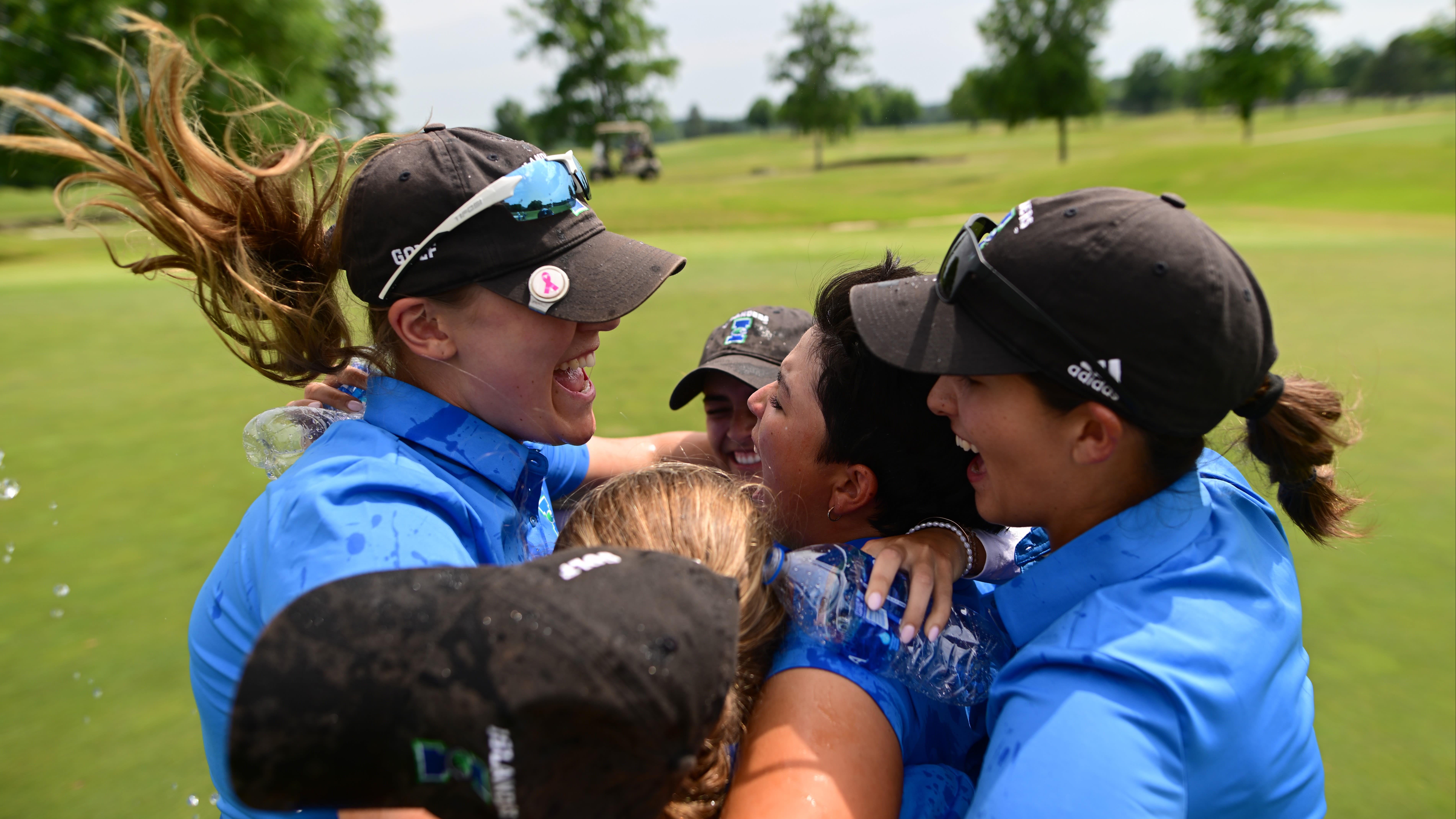 Texas A&M Corpus Christi celebrate during the final round of the 2023 PGA WORKS Collegiate Championship.