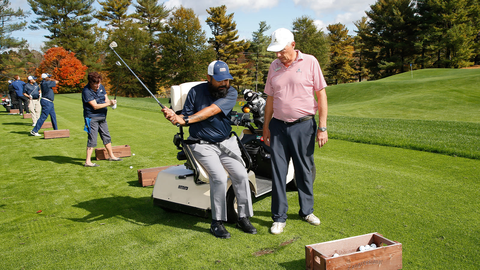 Randy Shack during the Golf and Wellness Training Event for PGA HOPE National Golf & Wellness Week at Congressional Country Club, Bethesda, Maryland on October 27, 2019. (Photo by Michael Cohen/ Getty Images)