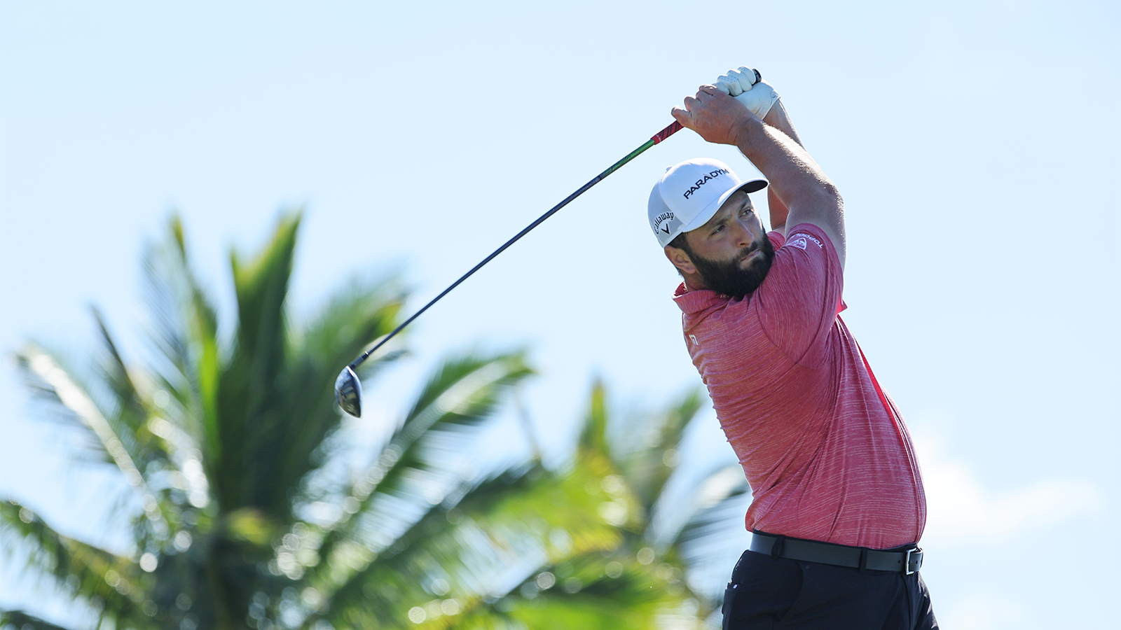 Jon Rahm of Spain plays his shot from the 17th tee during the final round of the Sentry Tournament of Champions at Plantation Course at Kapalua Golf Club on January 08, 2023 in Lahaina, Hawaii. (Photo by Andy Lyons/Getty Images)