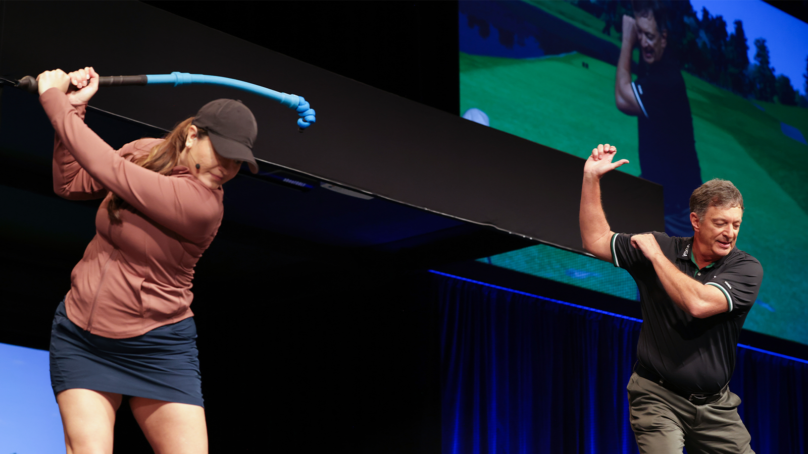 Mike Romatowski demonstrates during the Teaching & Coaching Summit at the 2023 PGA Show at Orange County Convention Center on Sunday, January 22, 2023 in Orlando, Florida. (Photo by Gary Bogdon/PGA of America)