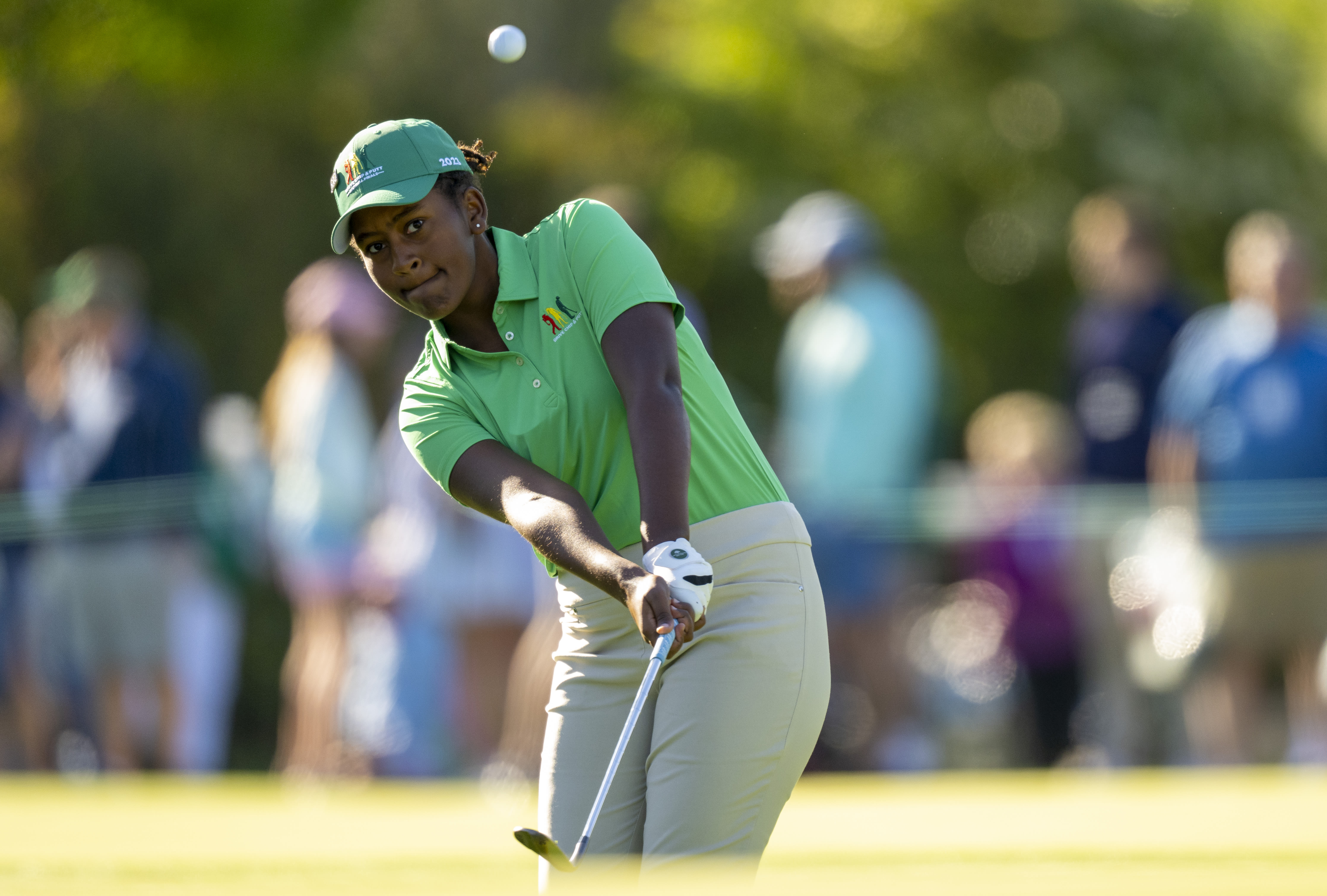 Maya Gaudin of the Girls 12-13 division during the Drive, Chip and Putt National Finals at Augusta National Golf Club, April 2, 2023. (Charles Laberge/Augusta National Golf Club)