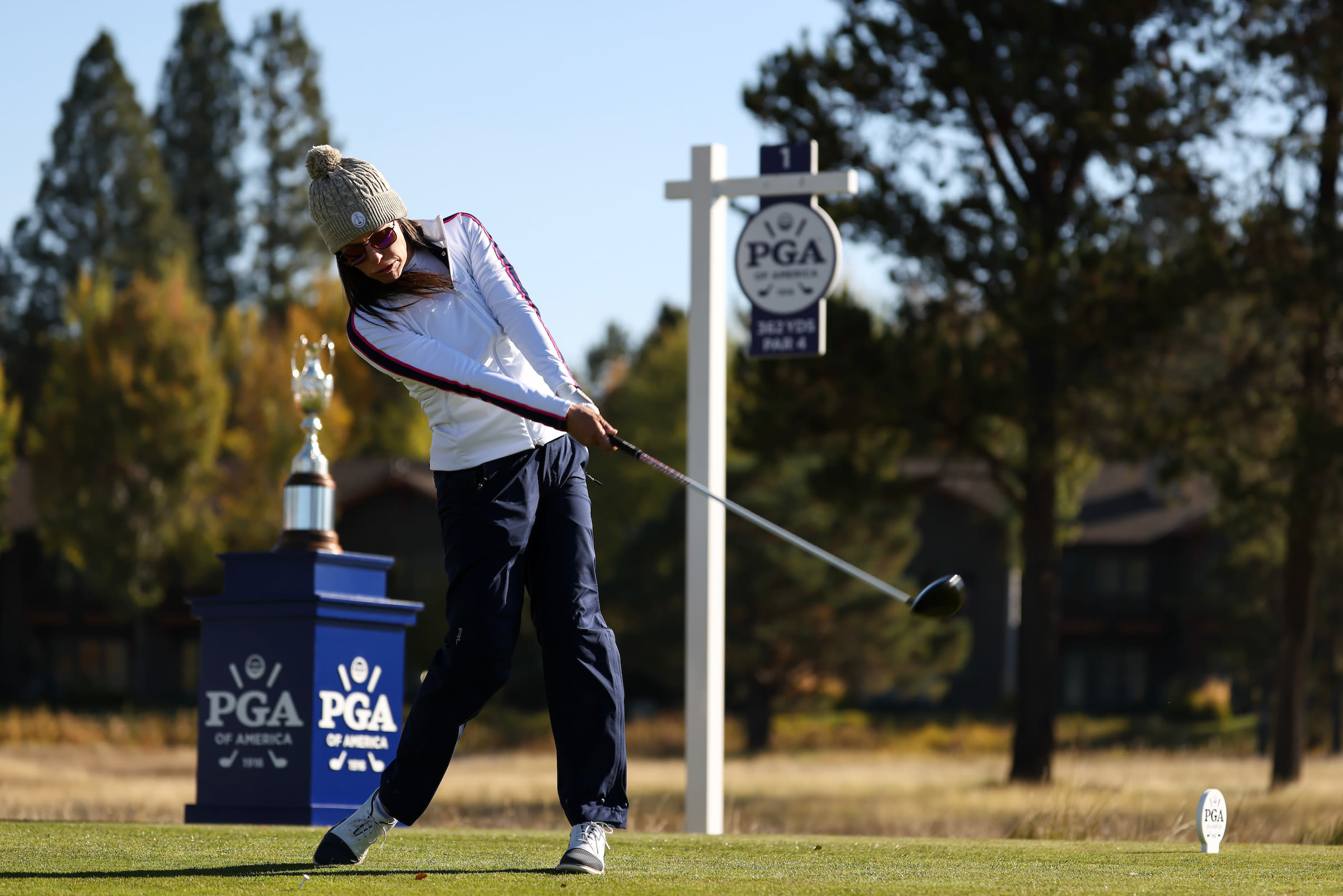 Joanna Coe went bogey-free during the first round of the Women's PGA Cup.