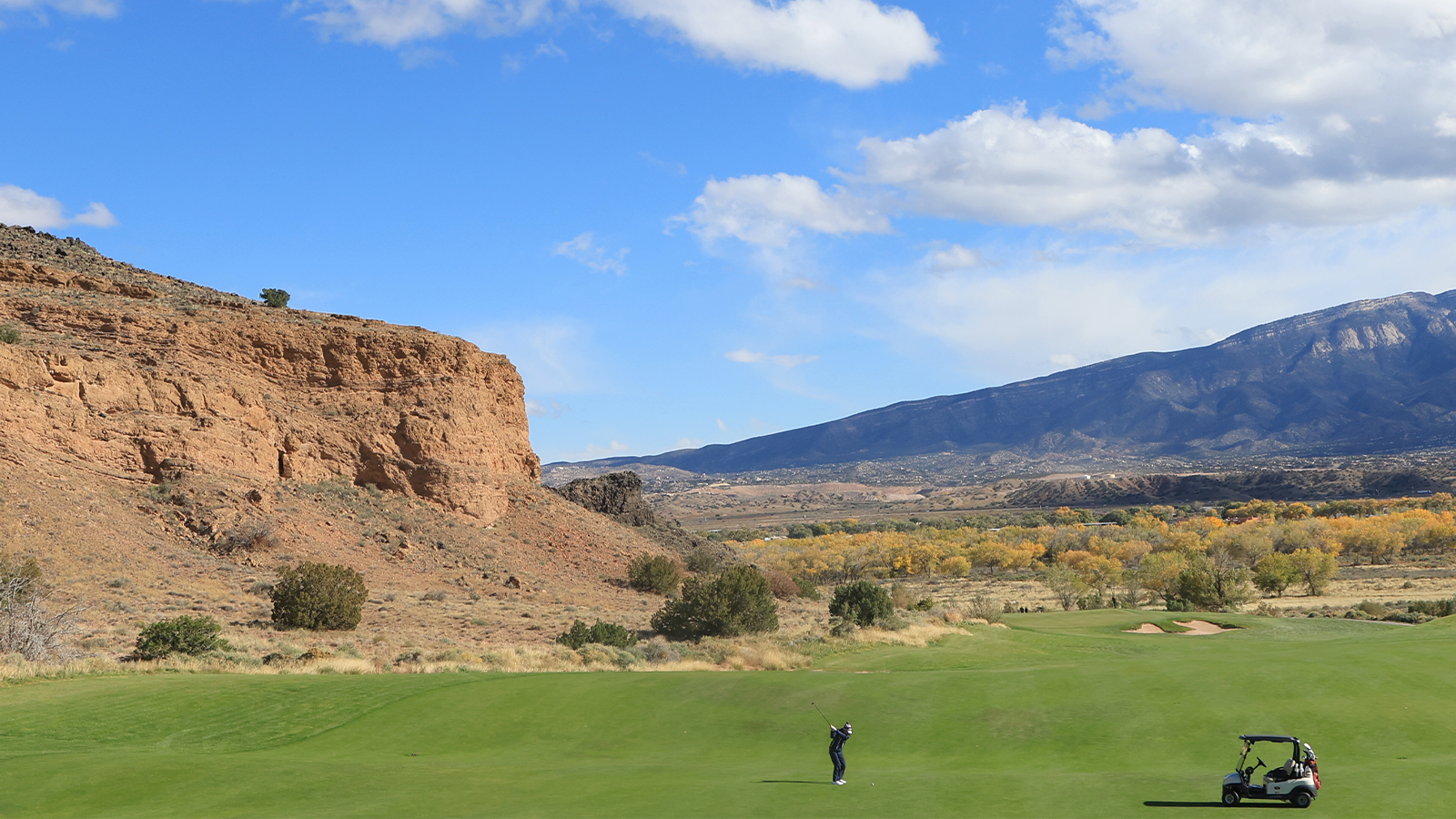 Ashley Grier of Team USA plays her shot on the sixteenth hole during the first round of the 2nd Women's PGA Cup at Twin Warriors Golf Club on Thursday, October 27, 2022 in Santa Ana Pueblo, New Mexico. (Photo by Sam Greenwood/PGA of America)