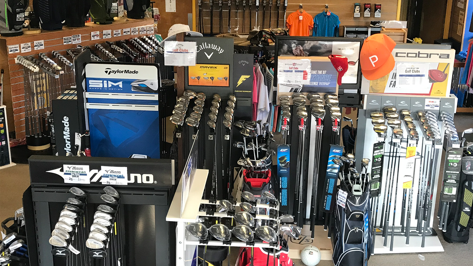 The wide selection of brands at Sittler Golf. 
