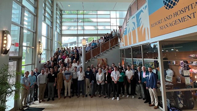 A group shot of the Florida Gulf Coast University PGA Golf Management students and the PGA Coaches in the PGA Mentor Program.