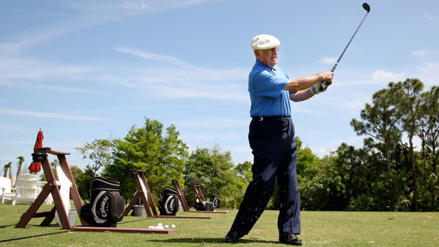 Errie Ball in his natural element on the range. 