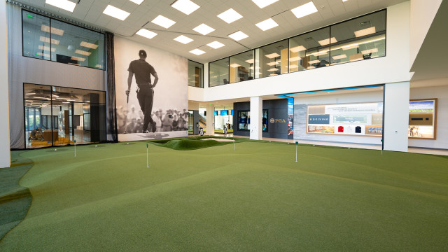An overview of the putting green at PGA Frisco Headquarters on August 17, 2022 in Frisco, Texas. (Photo by The Marmones LLC/PGA of America)