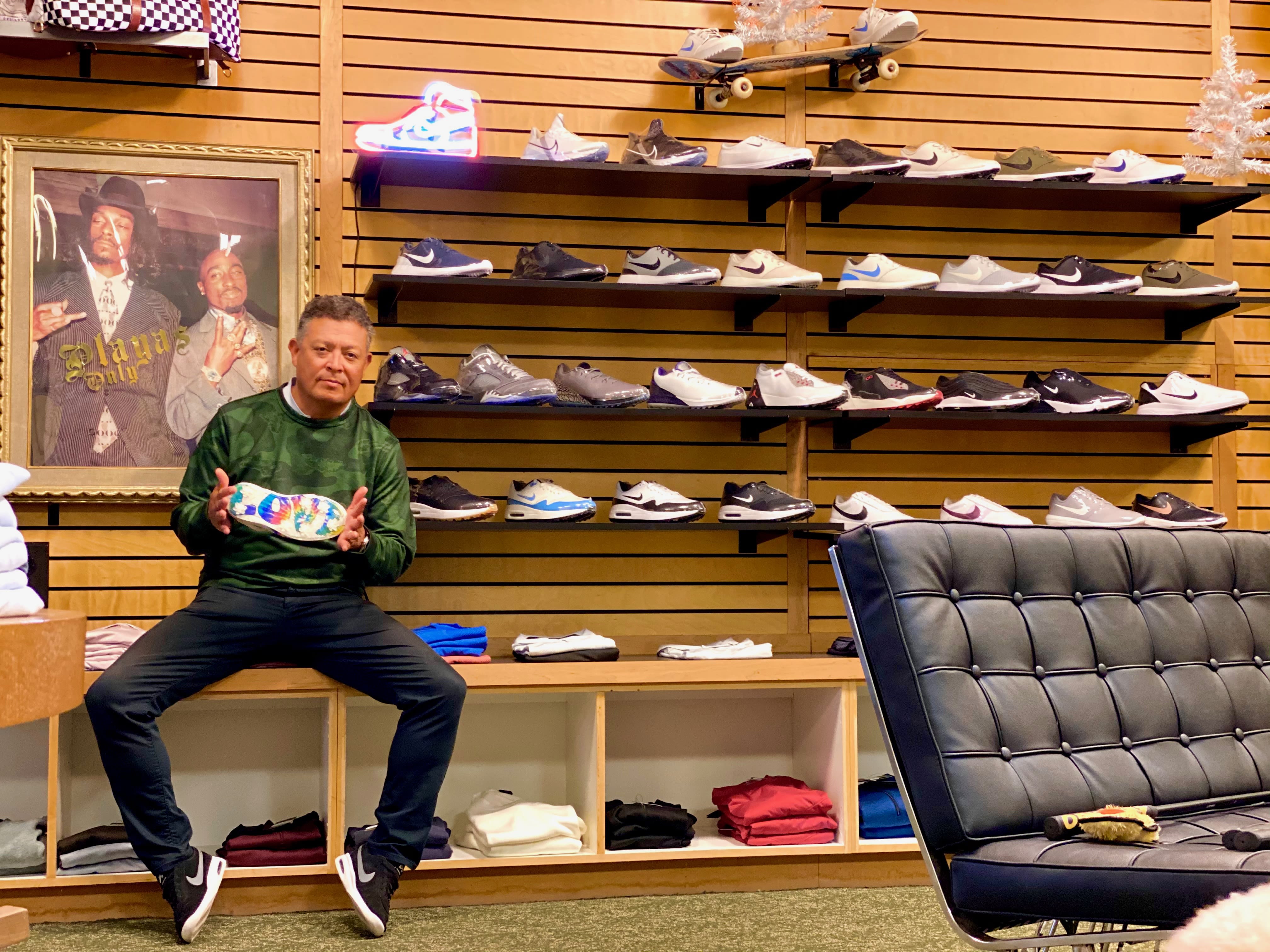 Tony Martinez, PGA, sits in his shop at Keeton Park Golf Course. (Photo by Ryan Lochhead)