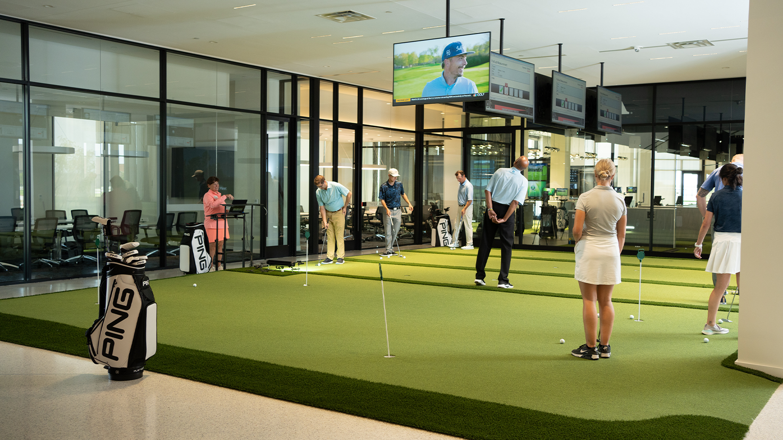 Attendees on the practice greens at PGA Frisco Headquarters on August 17, 2022 in Frisco, Texas. (Photo by The Marmones LLC/PGA of America)