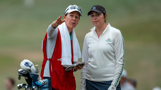 Suzy Whaley Caddying for Niece Phoebe Brinker at Augusta National Women's Amateur