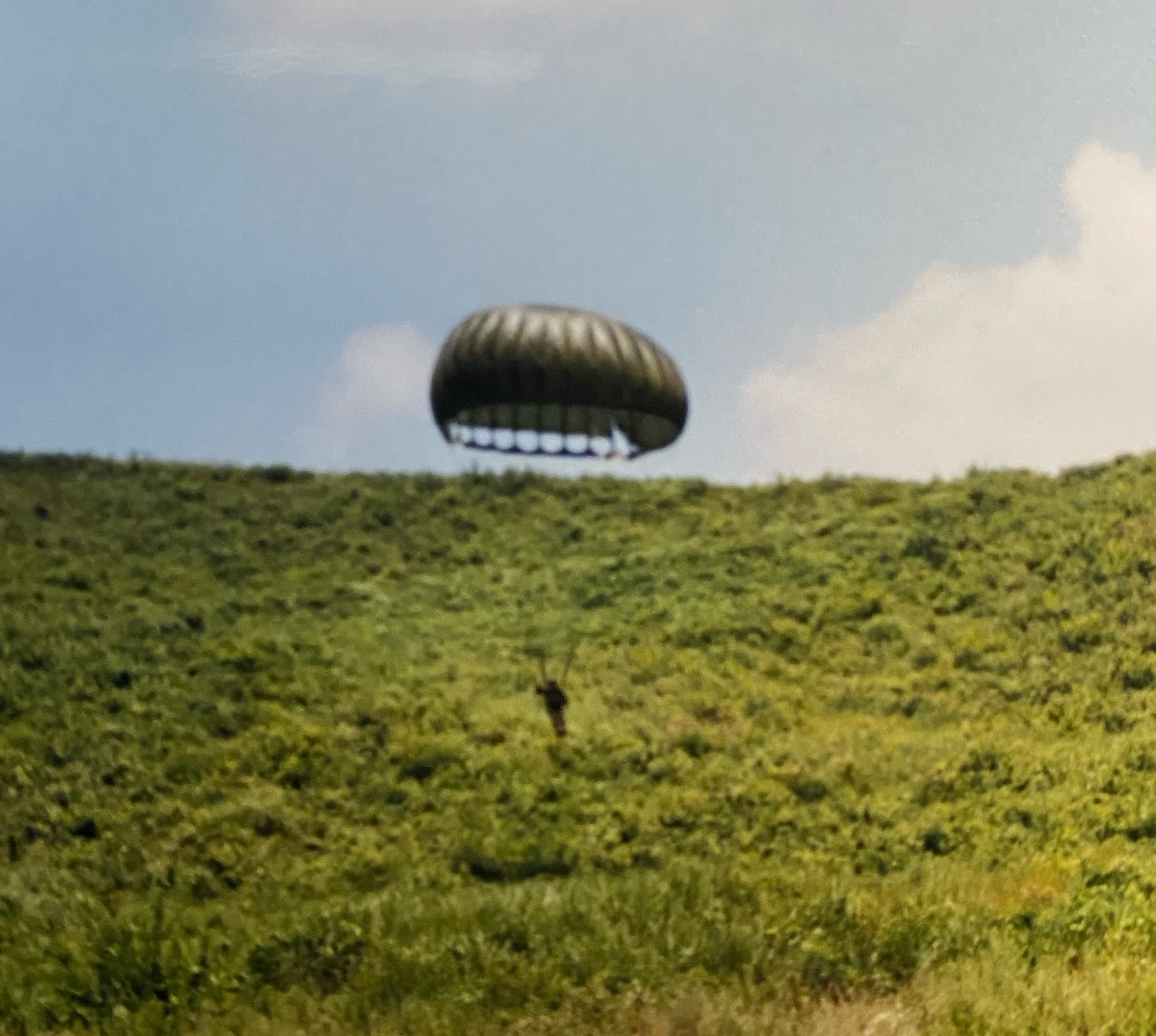 Jenkins parachuting while in the U.S. Army.