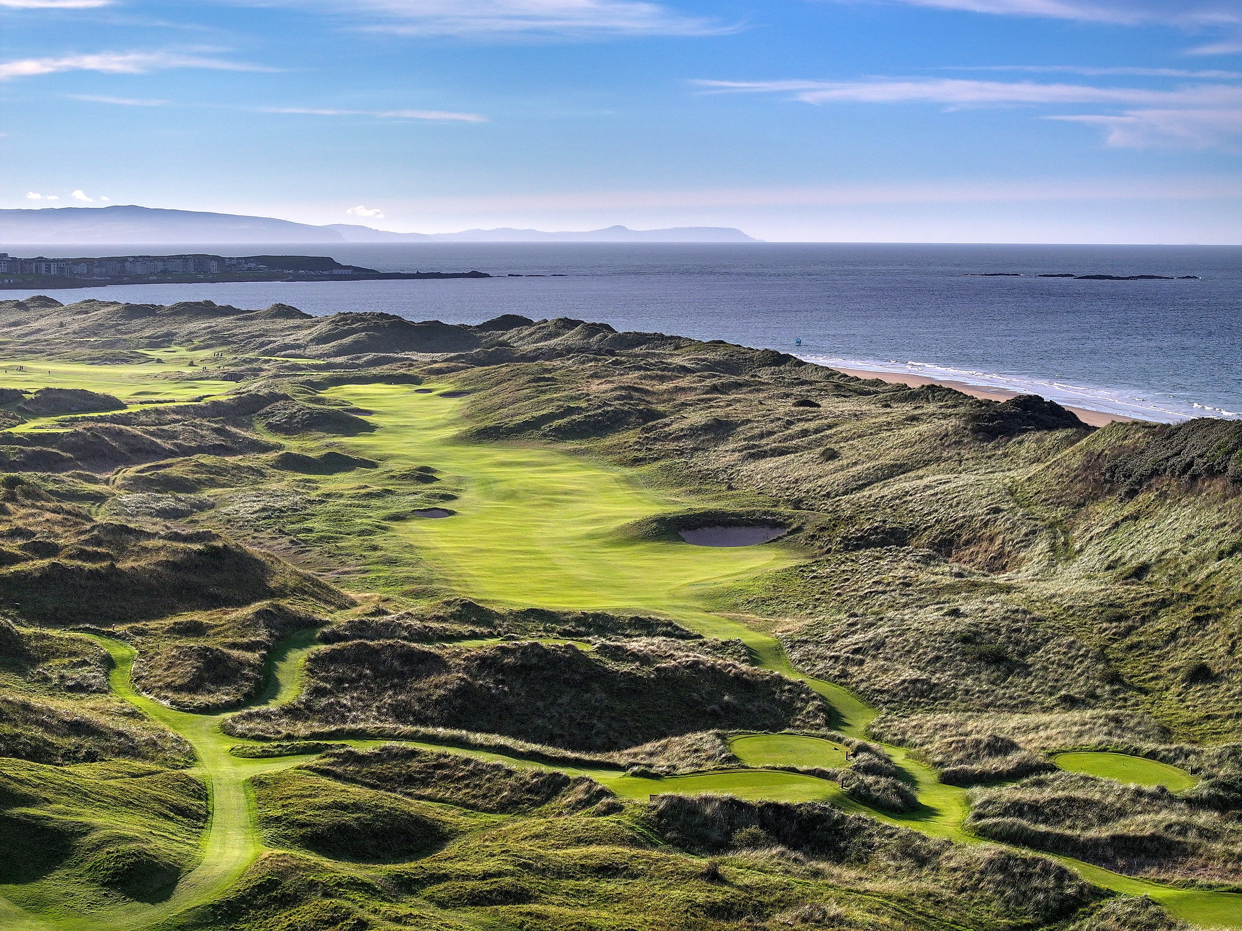 The par-5 7th hole at Royal Portrush.