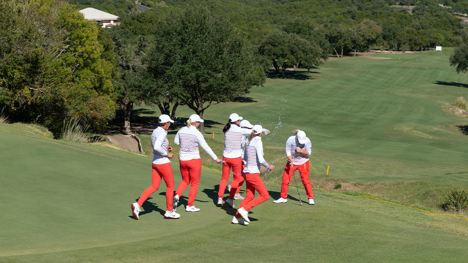 The United States Team celebrates after the final round for the 2019 Women's PGA Cup held at the Omni Barton Creek Resort & Spa on October 26, 2019 in Austin, Texas. (Photo by Hailey Garrett/PGA of America)