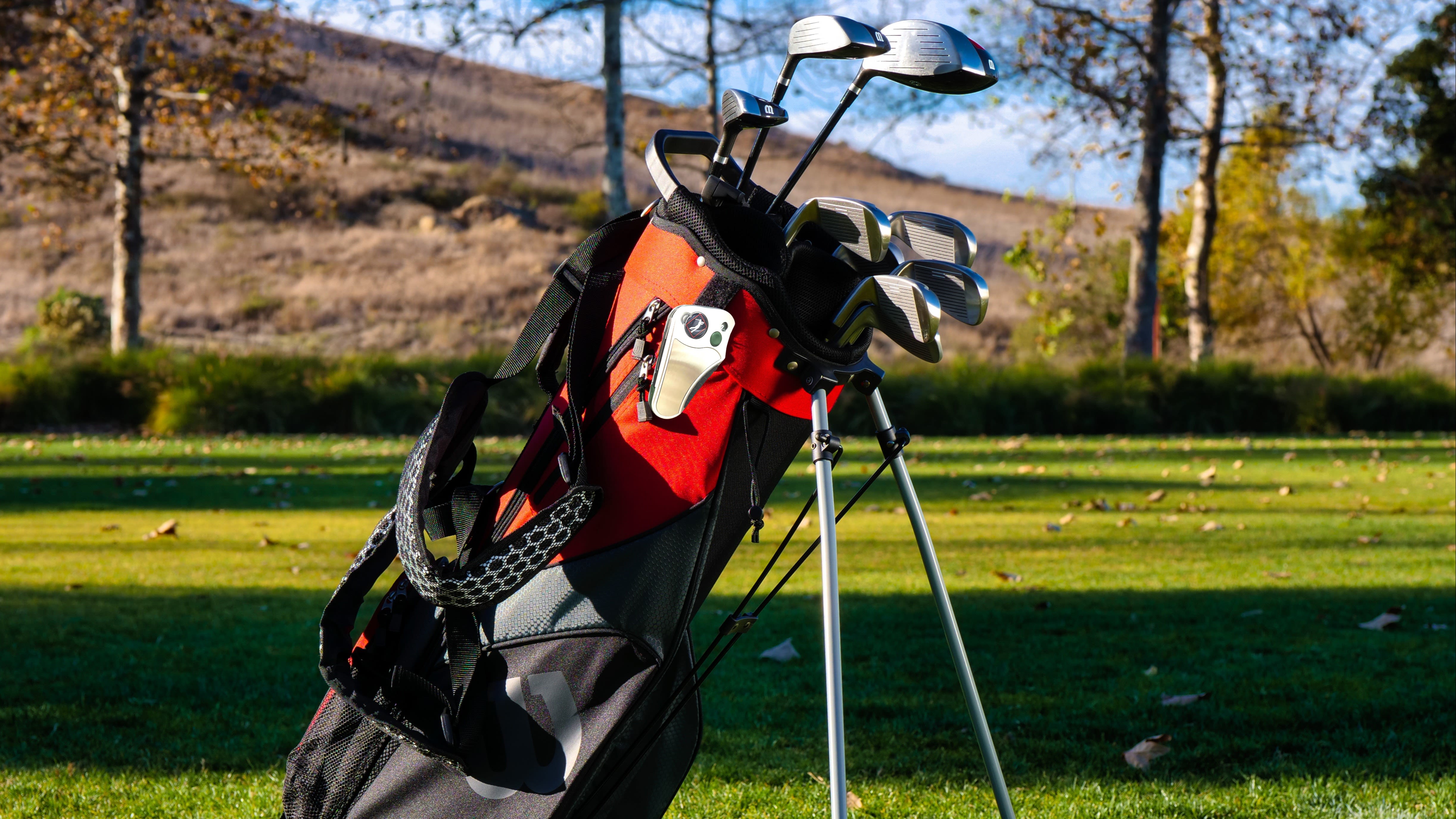 The Ascent Golfer's Best Tool can be attached to a golf bag for easy access with its durable aluminum clip.