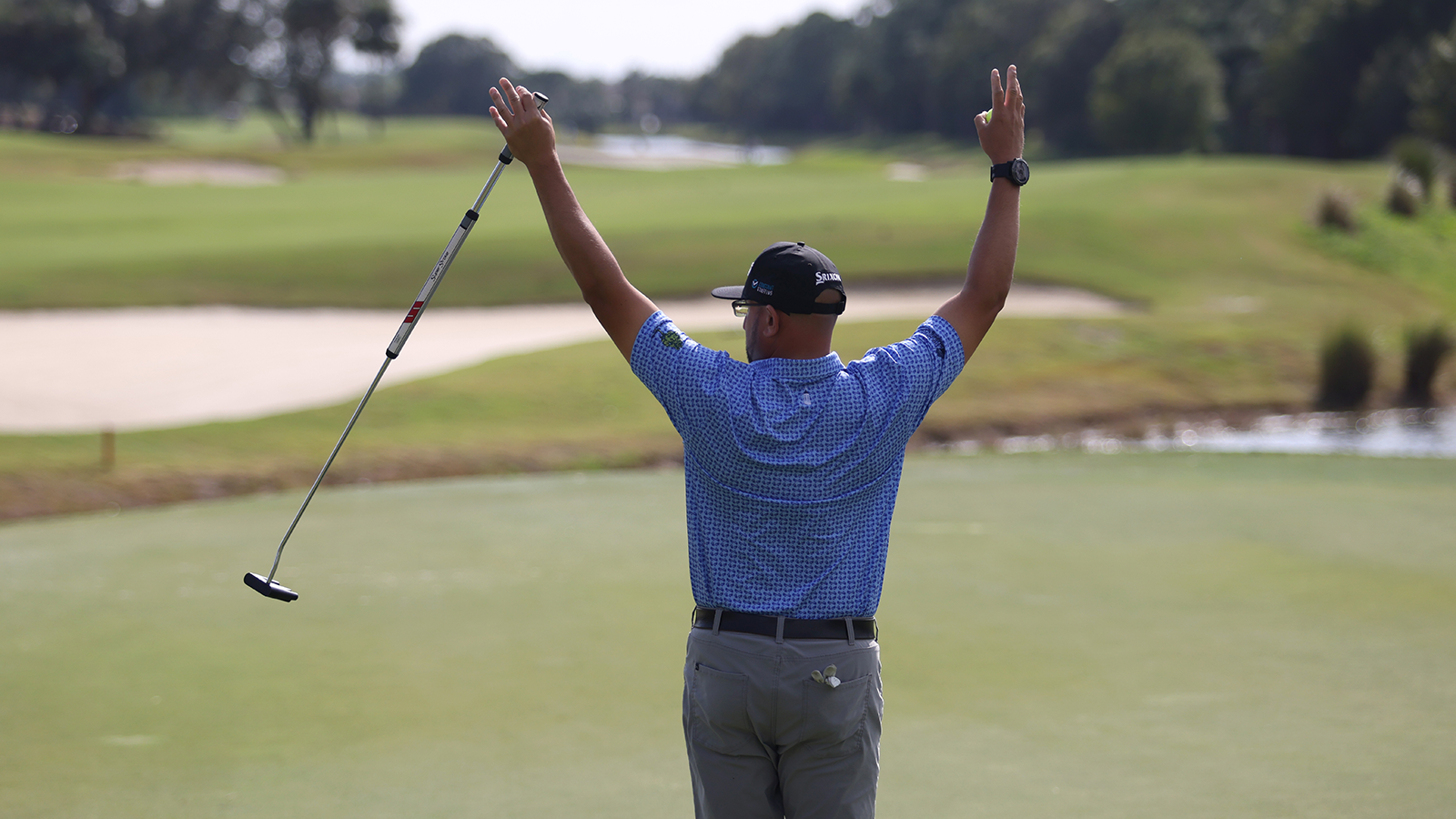 A participant reacts to his shot during the 2022 National Car Rental Assistant PGA Professional Championship at PGA Golf Club on Friday, November 18, 2022 in Port St. Lucie, Florida. (Photo by Austen Amacker/PGA of America)
