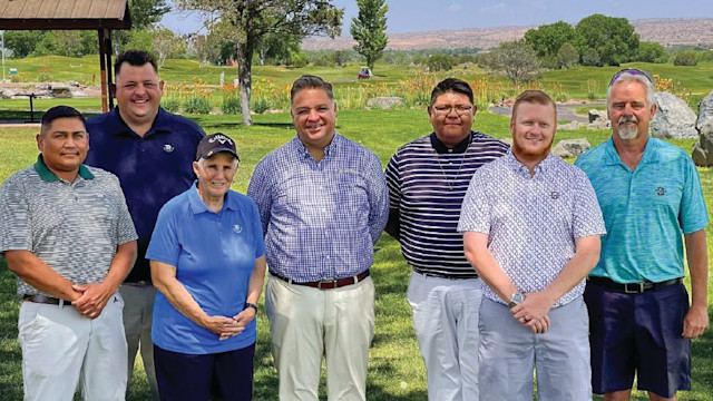 The Twin Warriors Golf Club and Santa Ana Golf Club PGA Professional staffincludes (from left): Anson Magooshboy, Zach Hoefel, Sandy Lemon, Derek Gutierrez, Jason Montoya, Pat Murphy and Dave Brown.