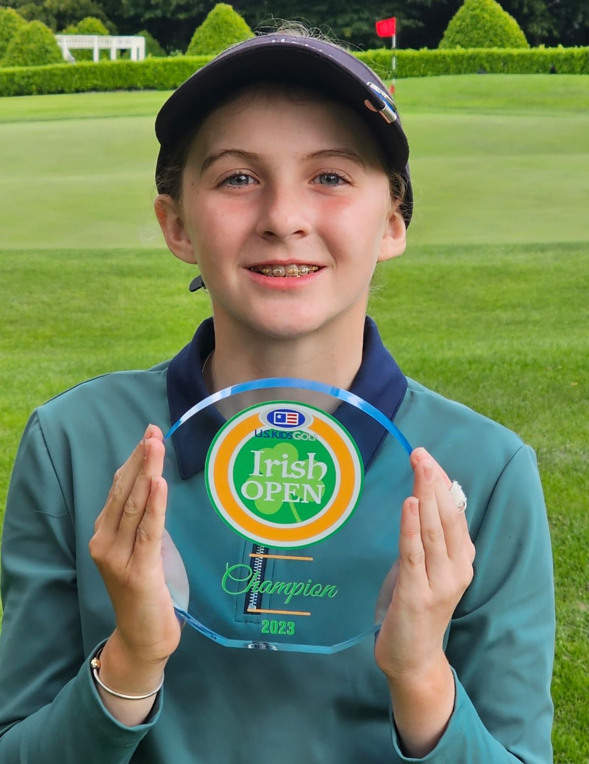Ryley following her win at the 2023 U.S. Kids Golf Irish Open. 