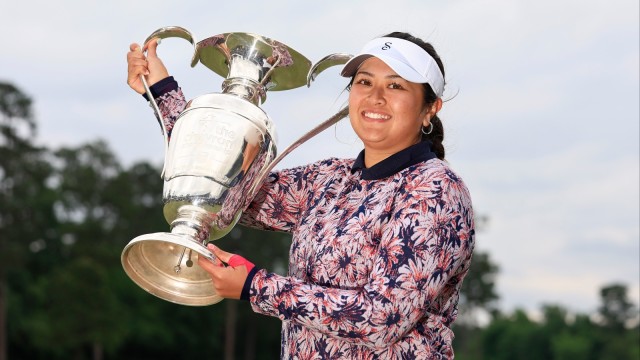 Lilia Vu won the 2023 Chevron Championship over Angel Yin after making a birdie in the first playoff hole. (Photo by Carmen Mandato/Getty Images)