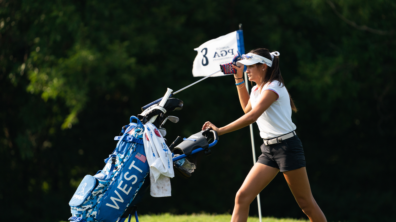 Kiara Romero on the eighth green during the third round for the 46th Boys and Girls Junior PGA Championship held at Cog Hill Golf & Country Club on August 4, 2022 in Lemont, Illinois. (Photo by Hailey Garrett/PGA of America)