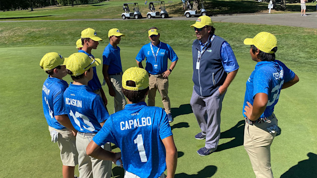 The 13u Champions at Regional 1 get a pep talk.