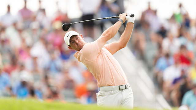 Rory McIlroy of Northern Ireland hits his shot from the tenth tee during the second round of the 2022 PGA Championship at the Southern Hills on May 20, 2022 in Tulsa, Oklahoma. (Photo by Darren Carroll/PGA of America)