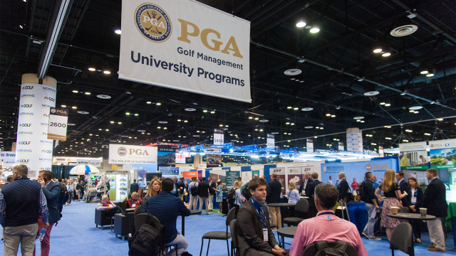 PGA Golf Management University show booth during the 2019 PGA Merchandise Show on January 24, 2019 at Orlando County Convention Center in Orlando, Florida. (Photo by Montana Pritchard/PGA of America)