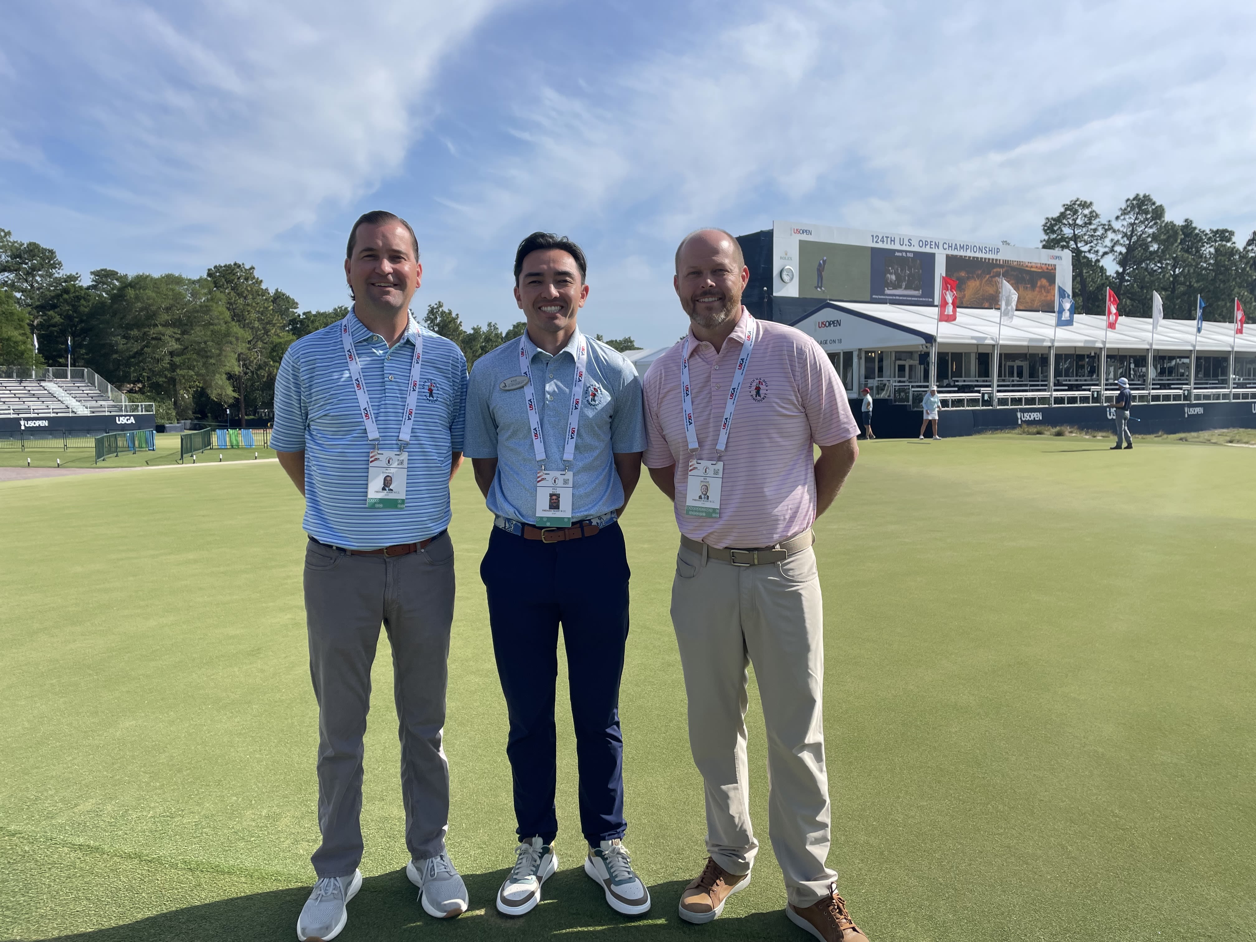 From left to right: Matt Barksdale, PGA, Kyle Daly, PGA and Ben Bridgers, PGA, are ready to hos the U.S. Open.