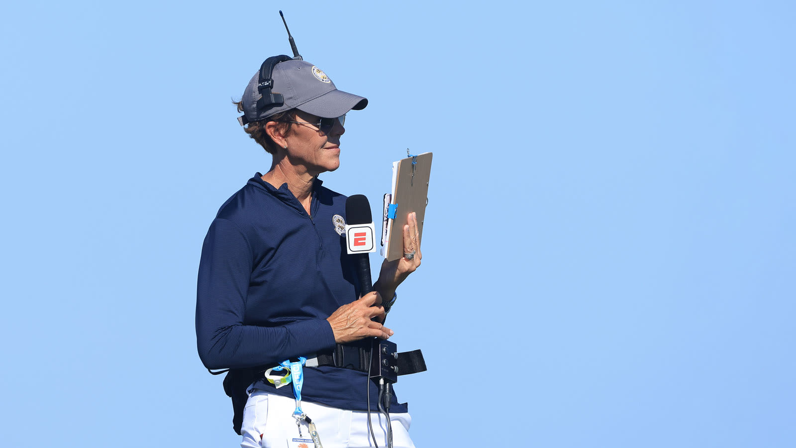 Suzy Whaley reports during the first round of the 2021 PGA Championship. (Photo by Sam Greenwood/Getty Images)