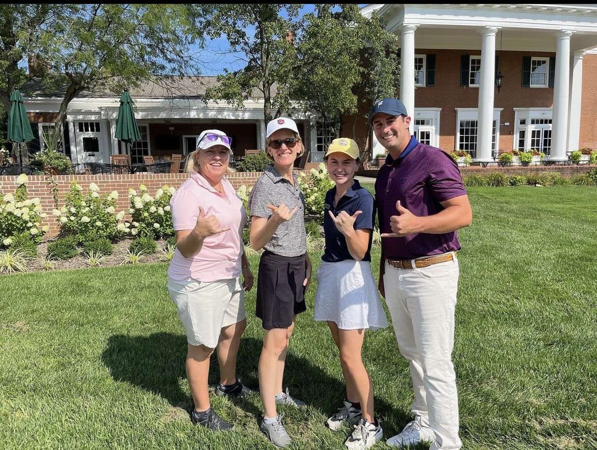 First year student Sammie Spach, Tara McKenna, Marty Hall, and Director of Golf of Columbus Country Club/PGM Alum Ryan Coll, PGA at Columbus Country Club in the summer prior to Sammie’s first year at FGCU.