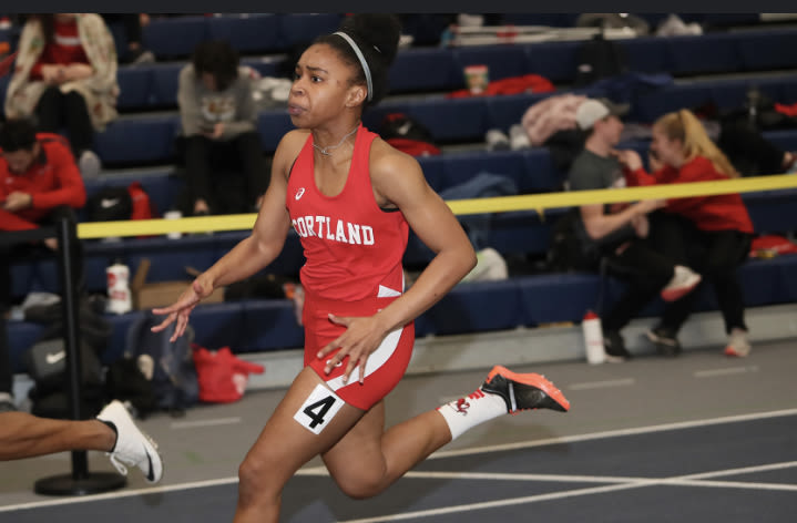 Hunter ran track for SUNY Cortland, breaking two records during her time on the team.