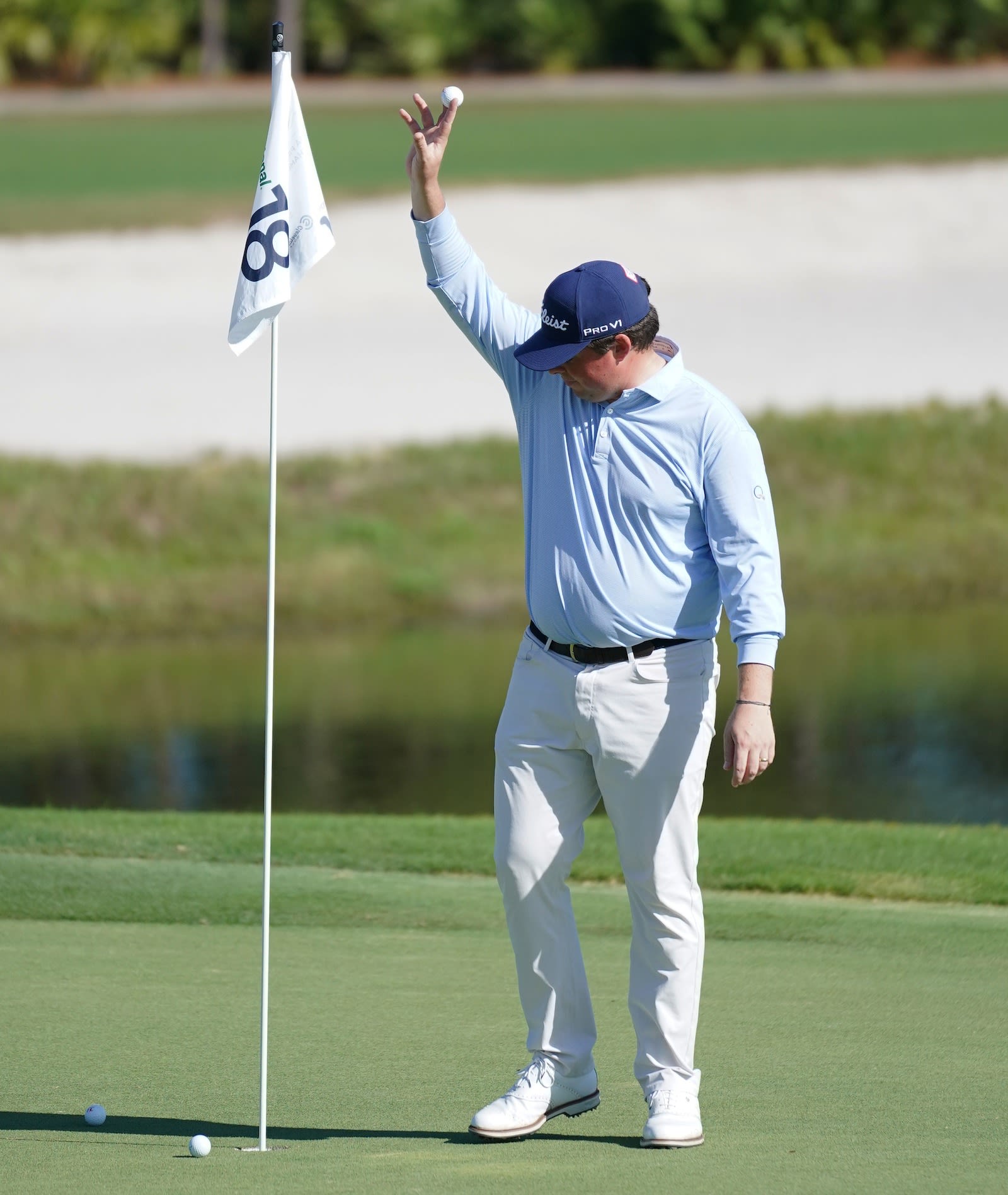 Cole celebrates after holing out for eagle.