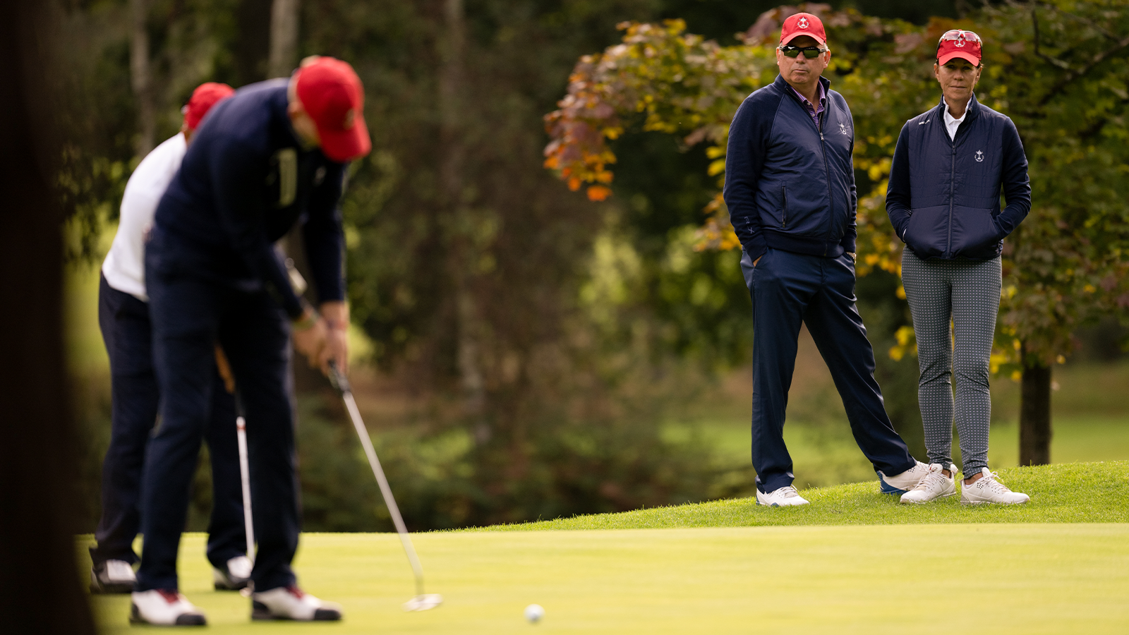 Captain and PGA of America Honorary President Suzy Whaley and Bill Whaley during the 30th PGA Cup at Foxhills Golf Club on September 14, 2022 in Ottershaw, England. (Photo by Matthew Harris/PGA of America)