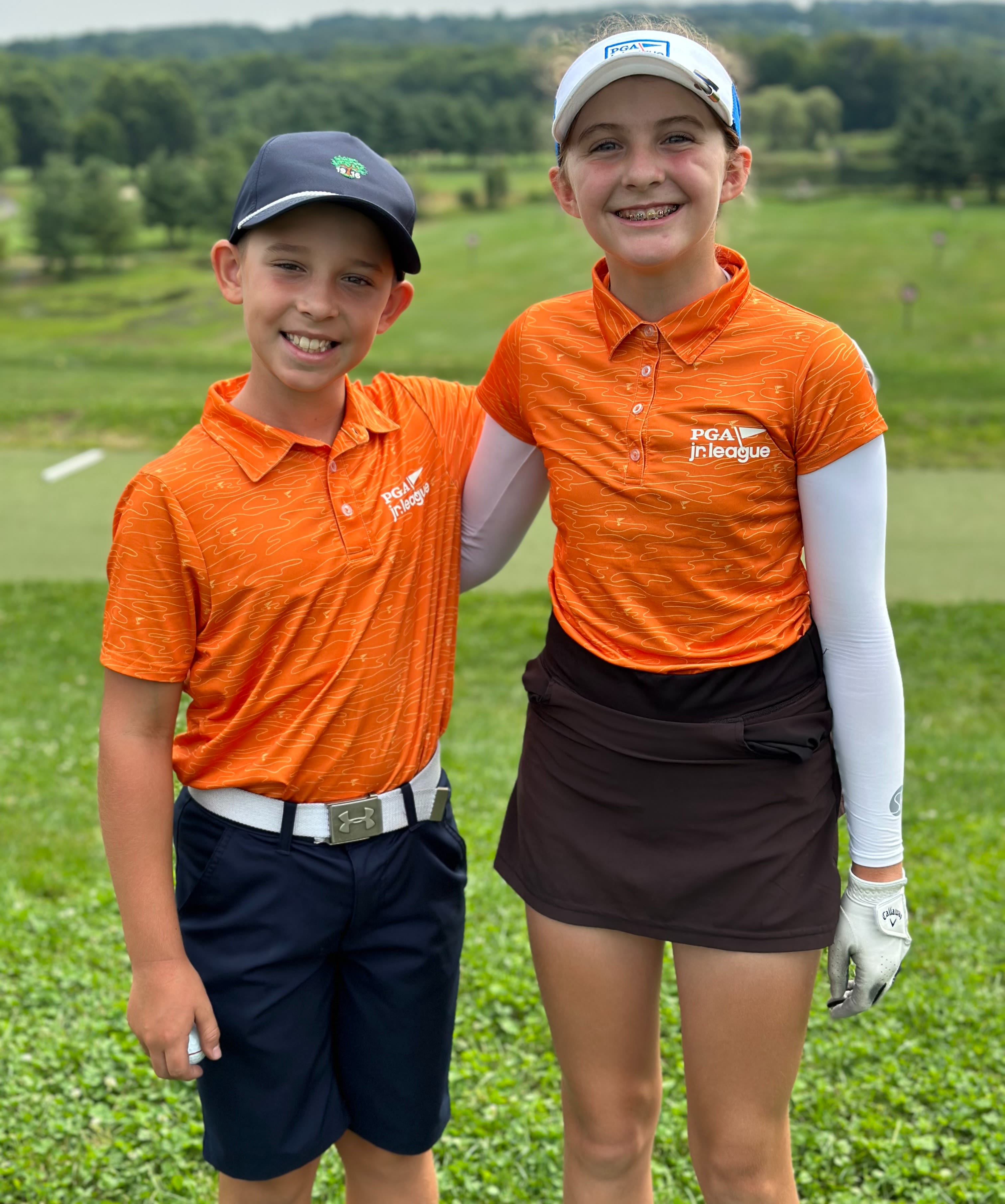 Ryley and her Team Connecticut partner, 10-year-old Reid Meyers.
