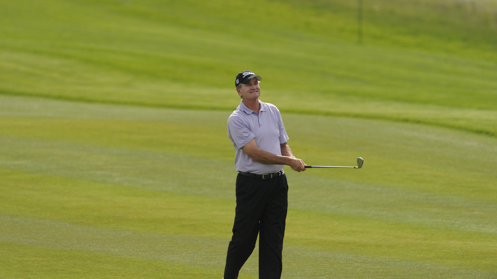 Michael Zaremba, PGA Club Professional, with his approach to hole number one during the first round of play at the 71st Senior PGA Championship at Colorado Golf Club in Parker, Colorado, USA, on Thursday, May 27, 2010. (Photo by Montana Pritchard/The PGA of America)