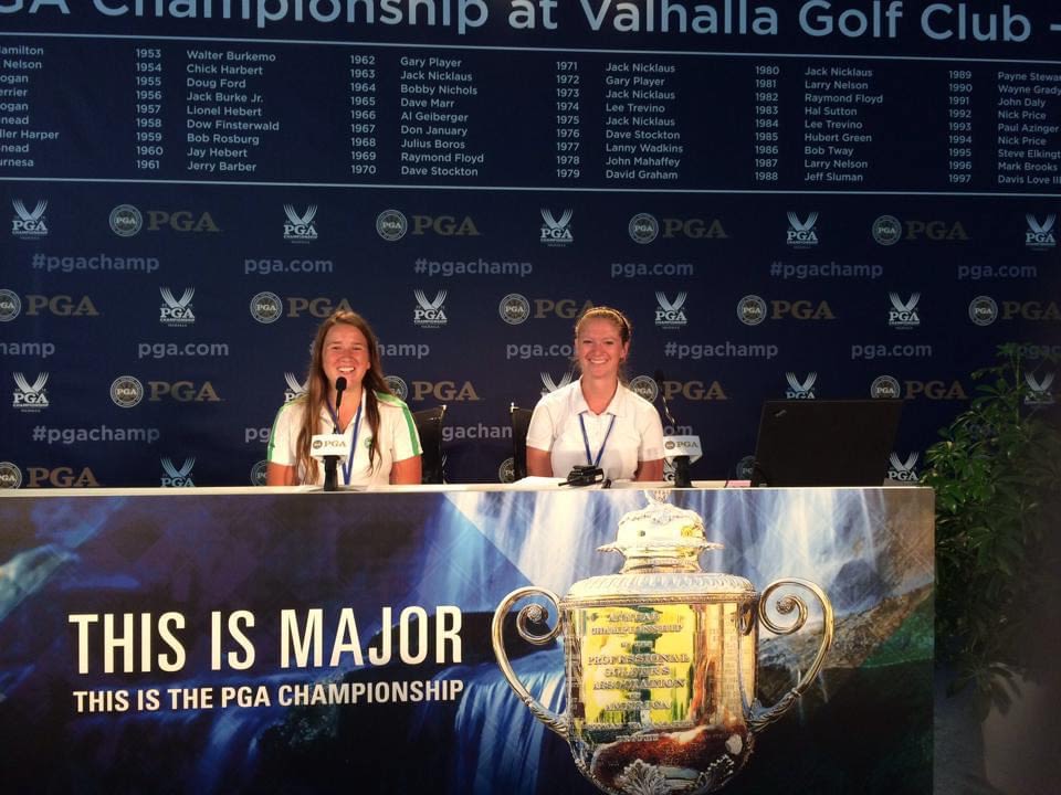 Doyle (left) was on site at Valhalla as a PGA of America intern during the week of the PGA Championship.