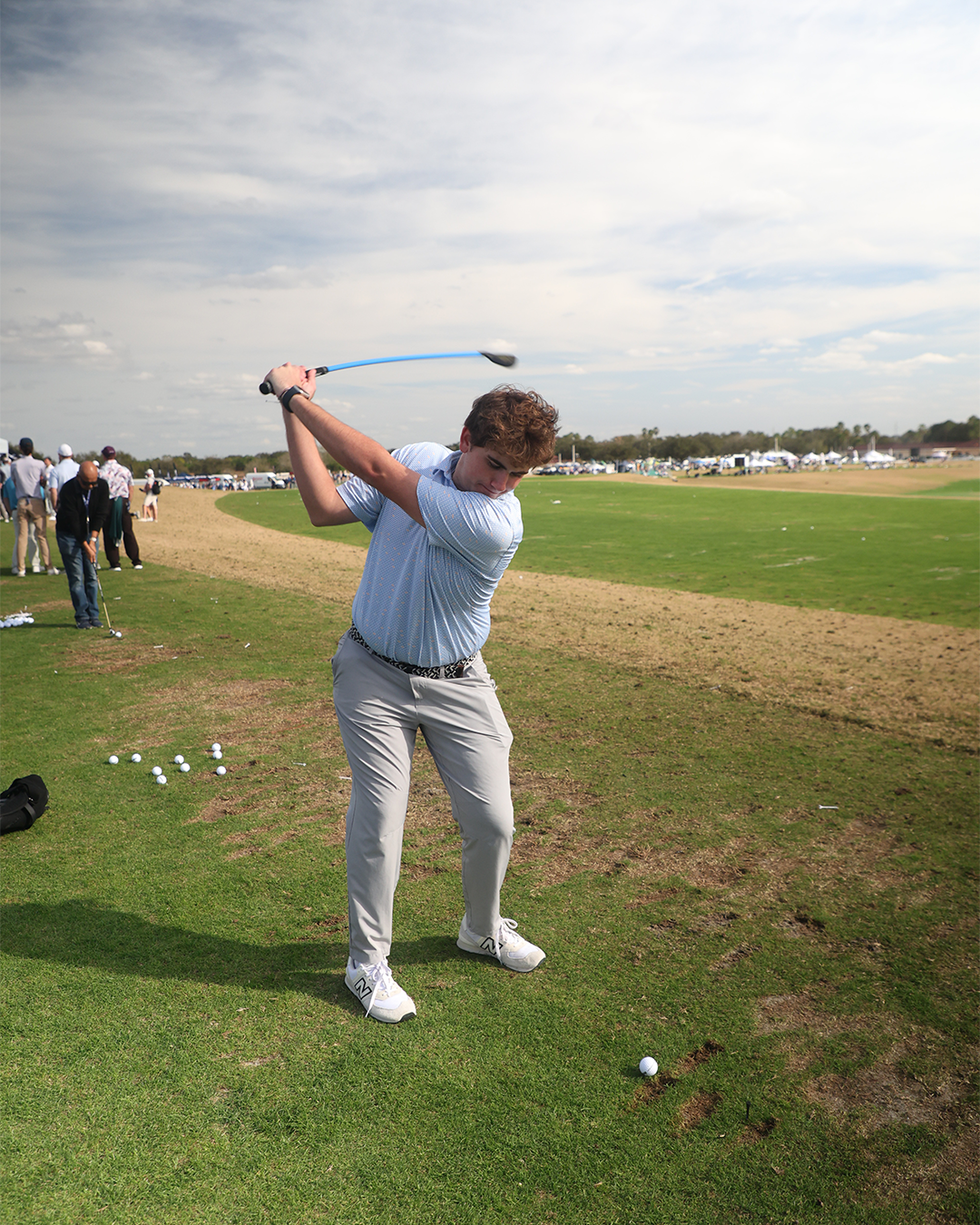 Lag Shot Golf Swing Trainer in action at the PGA Show Demo & Fitting Day. (Photo by Jon Seifarth)