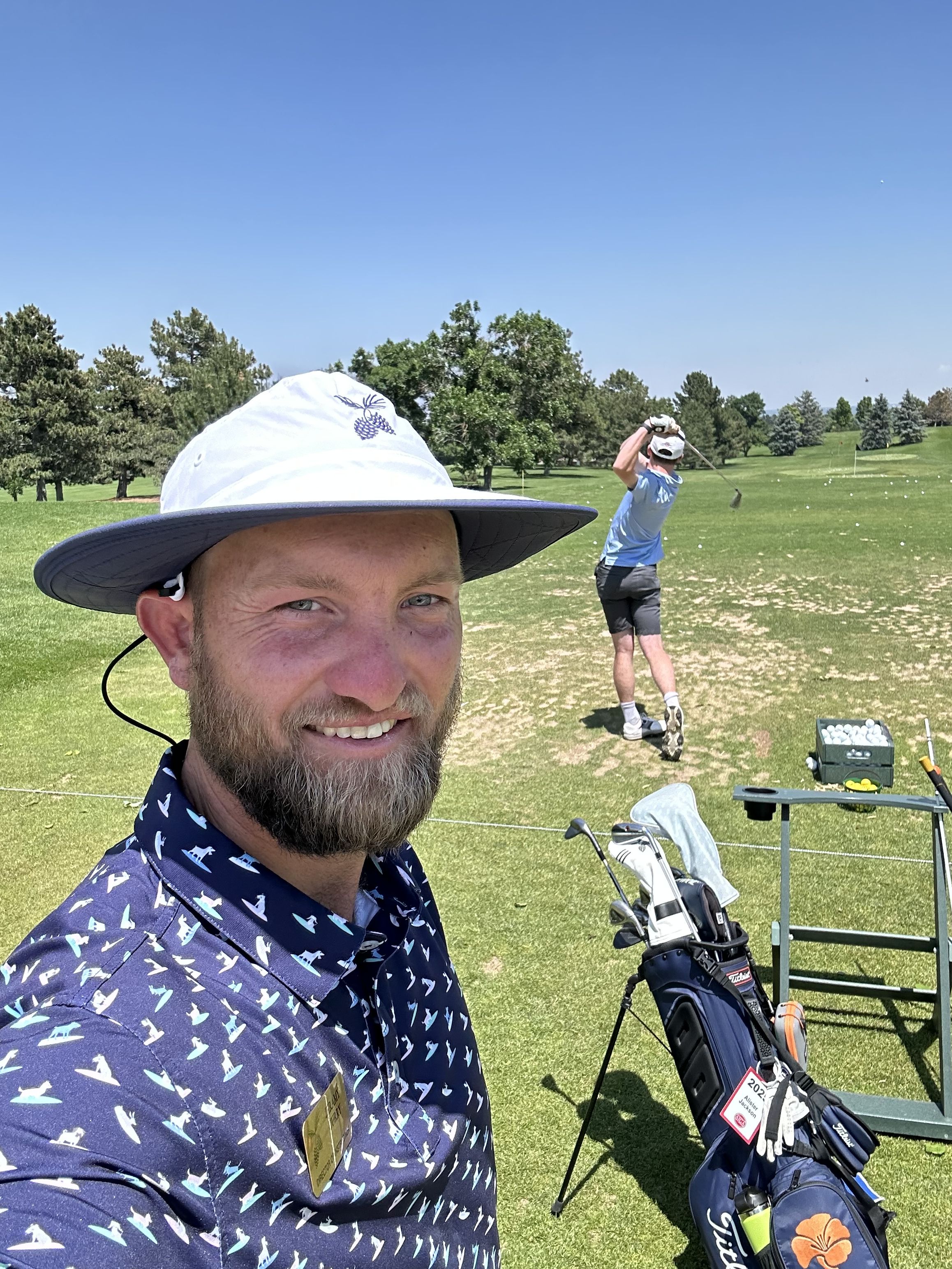 Curry during Golf Lessons Fore Charity.