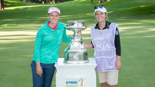Brittany and Brooke Henderson at the 2016 KPMG Women's PGA Championship.