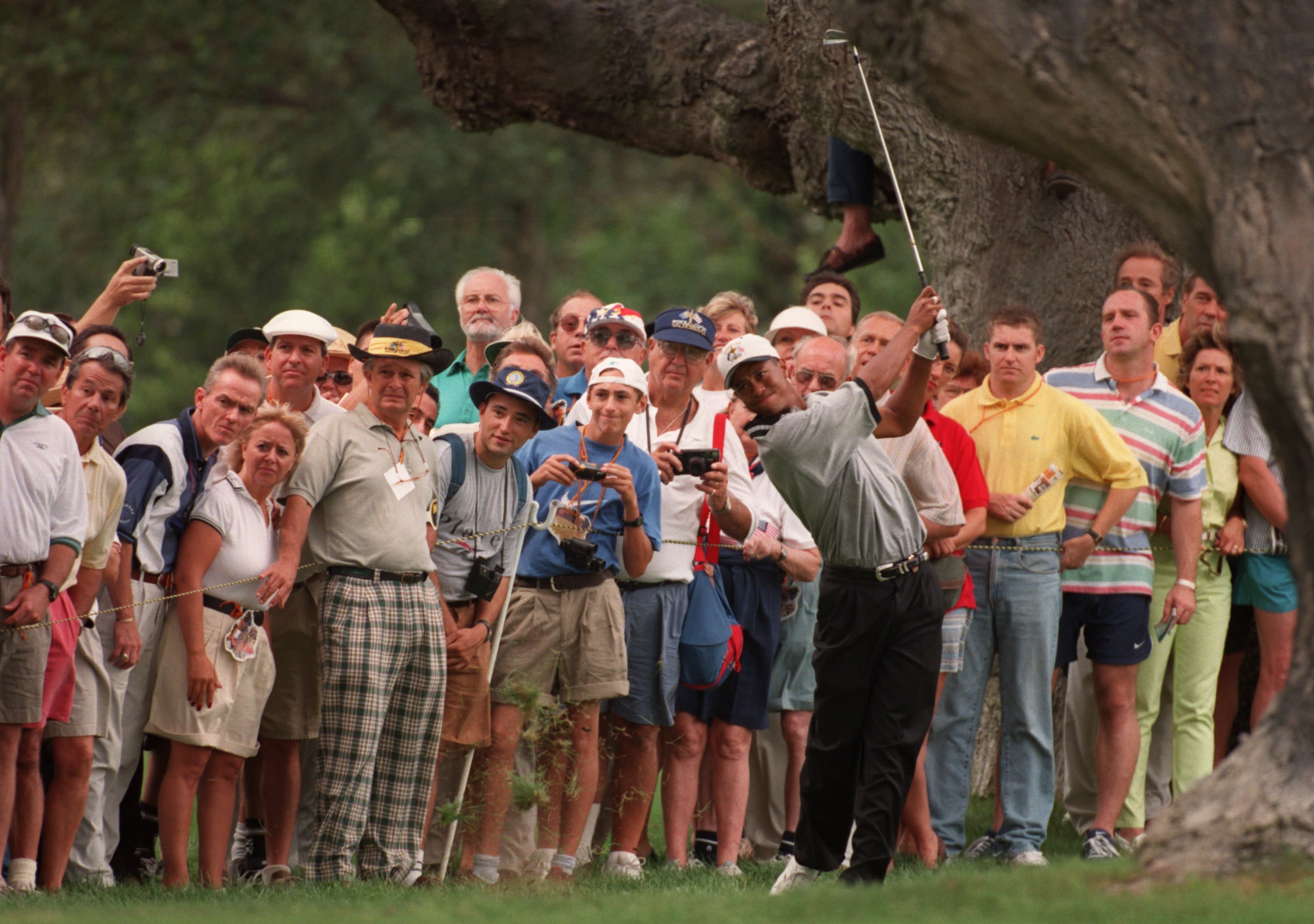 Tiger Woods during the 1997 Ryder Cup at Real Club Valderrama. (Getty Images)