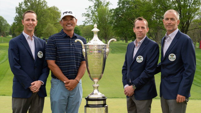 Jason Ballard (far left), pictured in 2019 with KitchenAid Senior PGA Champion Ken Tanigawa.