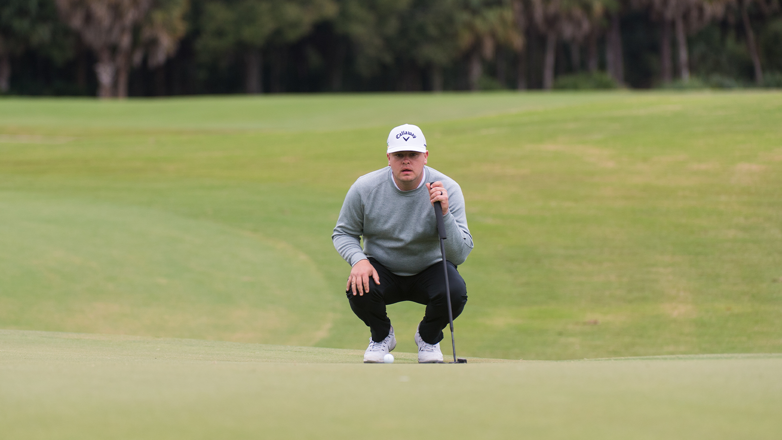 Colin Inglis reads his putt on the first hole during the final round for the 43rd National Car Rental Assistant PGA Professional Championship held at the PGA Golf Club on November 17, 2019 in Port St. Lucie, Florida. (Photo by Hailey Garrett/PGA of America)