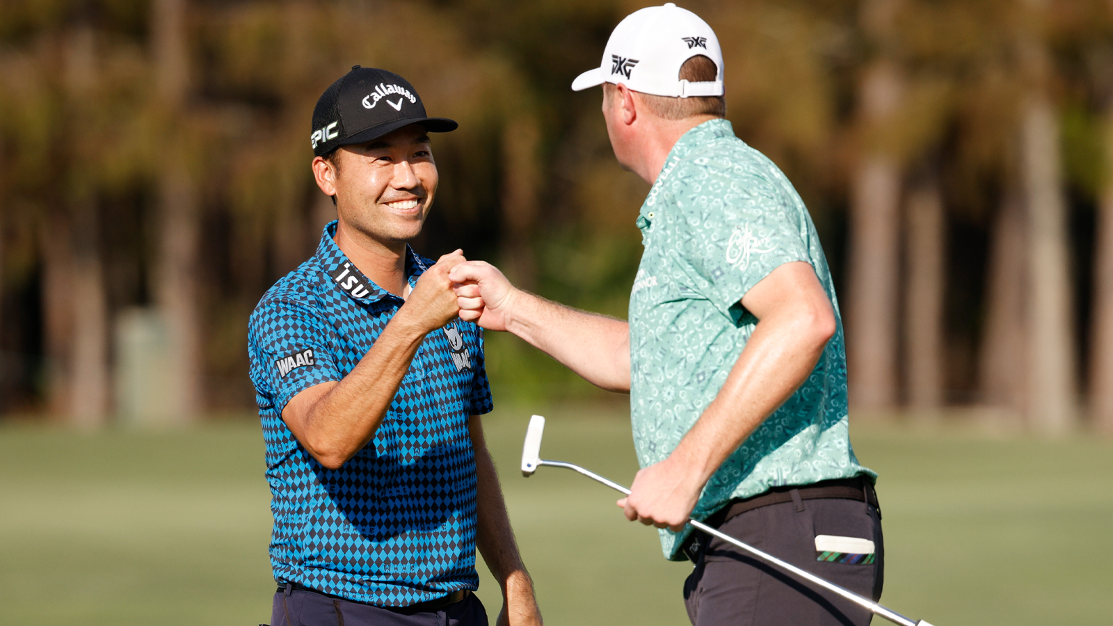 Kevin Na and Jason Kokrak at the 2021 QBE Shootout.