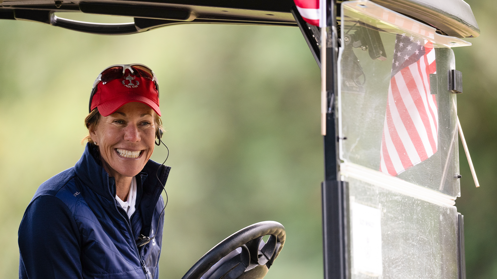 Captain and PGA of America Honorary President, Suzy Whaley during afternoon foursome matches for the 30th PGA Cup at Foxhills Golf Club on September 16, 2022 in Ottershaw, England. (Photo by Matthew Harris/PGA of America)