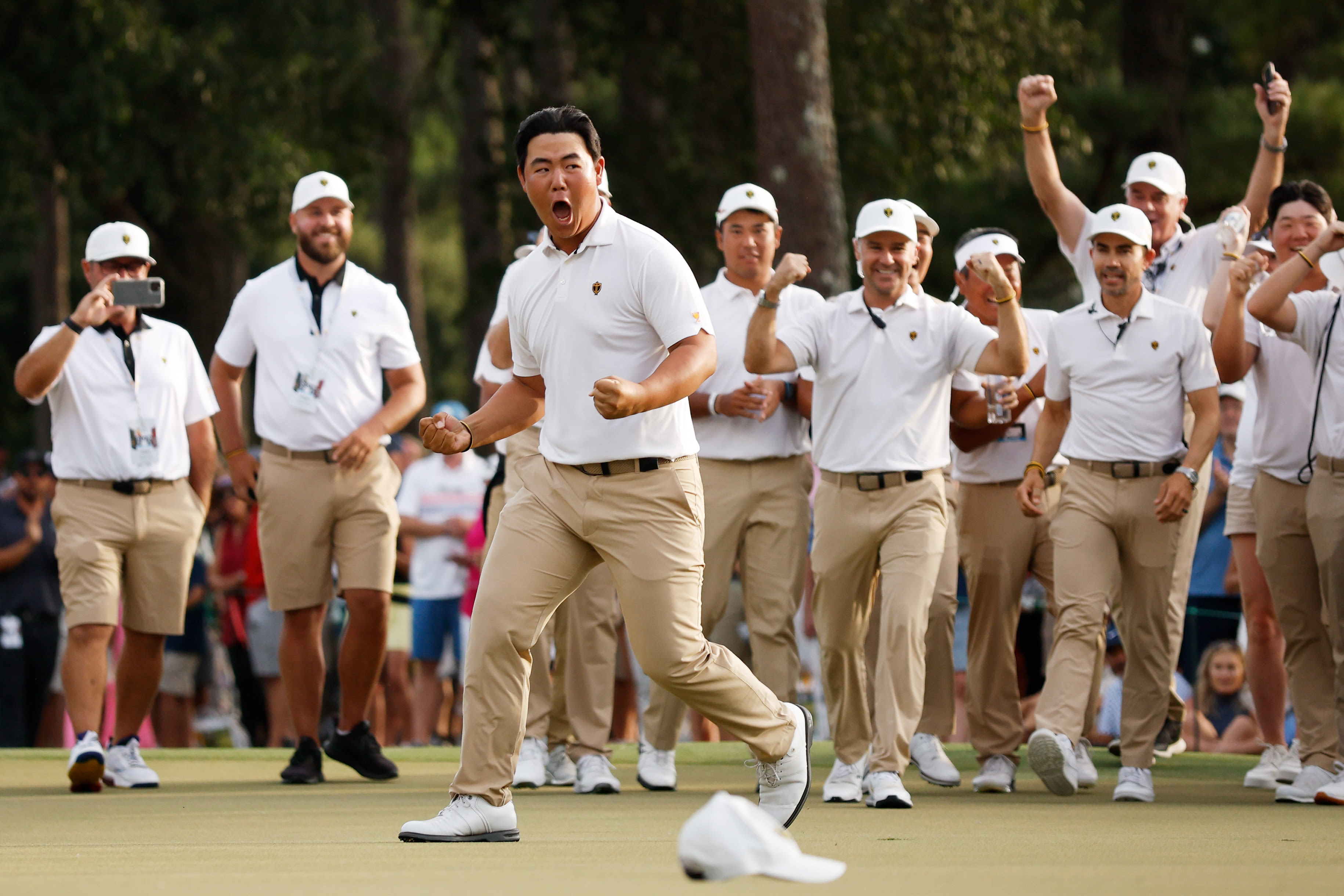 Tom Kim at the 2022 Presidents Cup.