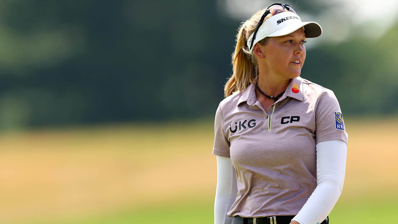 Brooke Henderson is the 36-hole leader at the Evian Championship. 